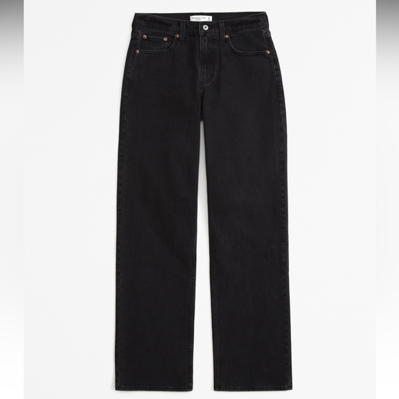 Abercrombie and Fitch the baggy low rise curve love black denim jeans 8 regular - Picture 1 of 11
